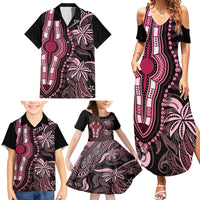 Polynesia Dashiki Family Matching Summer Maxi Dress and Hawaiian Shirt Polynesia and Africa Traditional Special Together Pink LT9 - Polynesian Pride