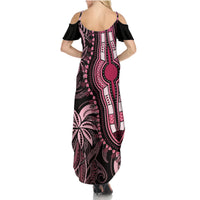 Polynesia Dashiki Family Matching Summer Maxi Dress and Hawaiian Shirt Polynesia and Africa Traditional Special Together Pink LT9 - Polynesian Pride