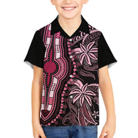 Polynesia Dashiki Family Matching Summer Maxi Dress and Hawaiian Shirt Polynesia and Africa Traditional Special Together Pink LT9 Son's Shirt Pink - Polynesian Pride