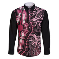 Polynesia Dashiki Family Matching Tank Maxi Dress and Hawaiian Shirt Polynesia and Africa Traditional Special Together Pink LT9 Dad's Shirt - Long Sleeve Pink - Polynesian Pride