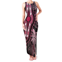 Polynesia Dashiki Family Matching Tank Maxi Dress and Hawaiian Shirt Polynesia and Africa Traditional Special Together Pink LT9 Mom's Dress Pink - Polynesian Pride
