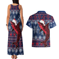 Samoa Manuia Le Kirisimasi Couples Matching Tank Maxi Dress and Hawaiian Shirt Samoan Fishing Tribal Pattern Christmas Vibe LT9 - Polynesian Pride