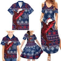 Samoa Manuia Le Kirisimasi Family Matching Summer Maxi Dress and Hawaiian Shirt Samoan Fishing Tribal Pattern Christmas Vibe LT9 - Polynesian Pride