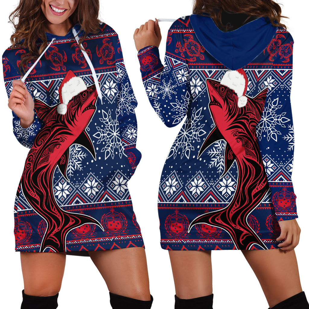 Samoa Manuia Le Kirisimasi Hoodie Dress Samoan Fishing Tribal Pattern Christmas Vibe LT9 - Polynesian Pride