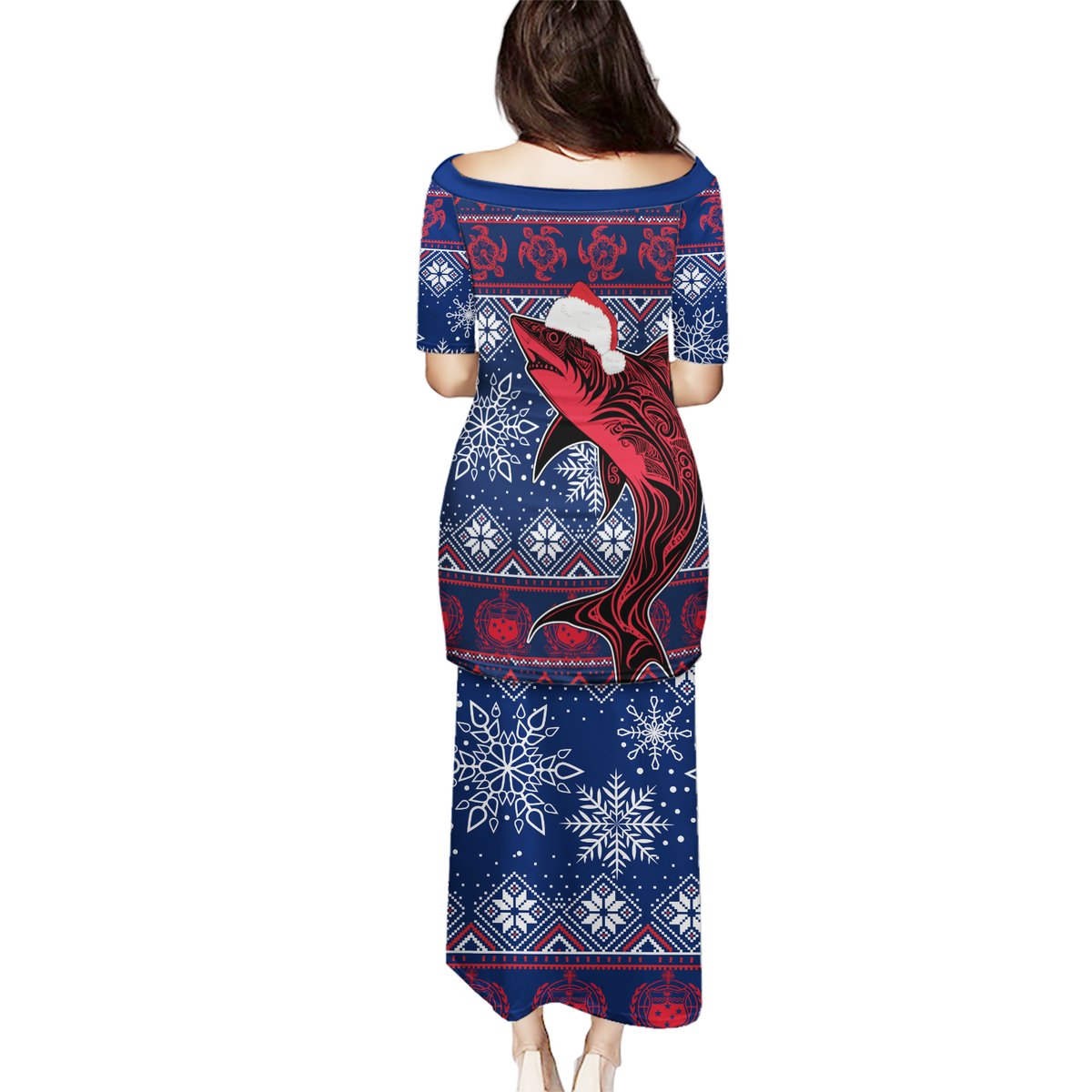 Samoa Manuia Le Kirisimasi Puletasi Samoan Fishing Tribal Pattern Christmas Vibe LT9 - Polynesian Pride