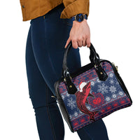 Samoa Manuia Le Kirisimasi Shoulder Handbag Samoan Fishing Tribal Pattern Christmas Vibe LT9 - Polynesian Pride