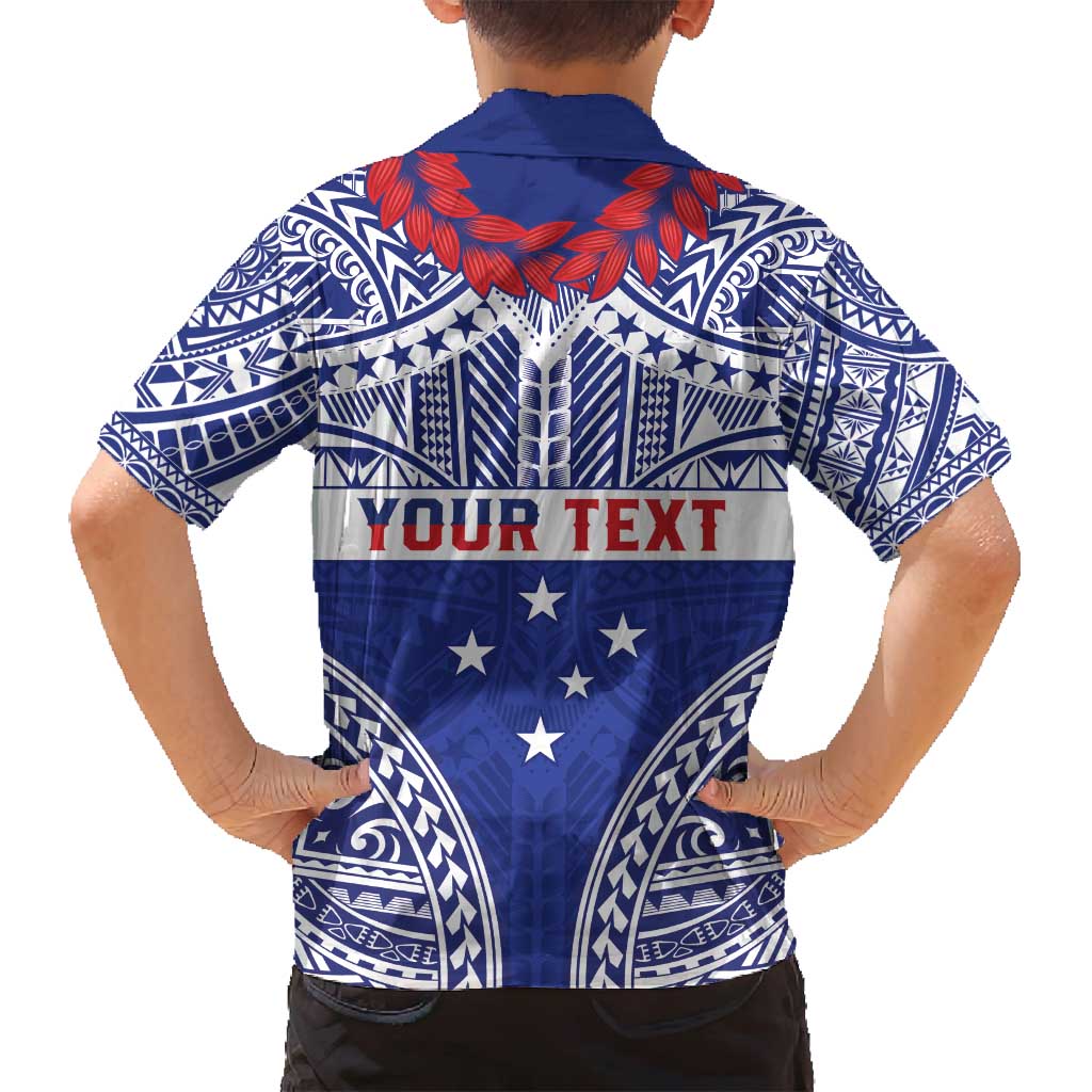 Personalised Toa Samoa Rugby Spirit Family Matching Off Shoulder Maxi Dress and Hawaiian Shirt Blue Samoan Tribal Pattern LT9 - Polynesian Pride