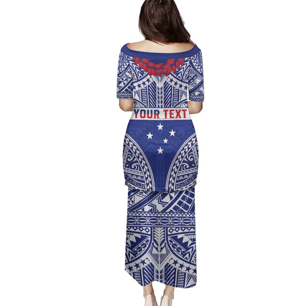 Personalised Toa Samoa Rugby Spirit Family Matching Puletasi and Hawaiian Shirt Blue Samoan Tribal Pattern LT9 - Polynesian Pride