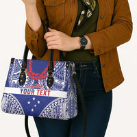 Personalised Toa Samoa Rugby Spirit Leather Bag Blue Samoan Tribal Pattern LT9 - Polynesian Pride