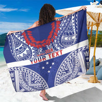 Personalised Toa Samoa Rugby Spirit Sarong Blue Samoan Tribal Pattern LT9 One Size 44 x 66 inches Blue - Polynesian Pride