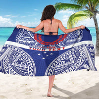 Personalised Toa Samoa Rugby Spirit Sarong Blue Samoan Tribal Pattern LT9 - Polynesian Pride