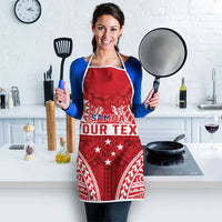 Personalised Toa Samoa Rugby Spirit Apron Red Samoan Tribal Pattern - Polynesian Pride