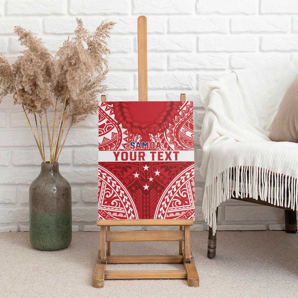 Personalised Toa Samoa Rugby Spirit Canvas Wall Art Red Samoan Tribal Pattern - Polynesian Pride