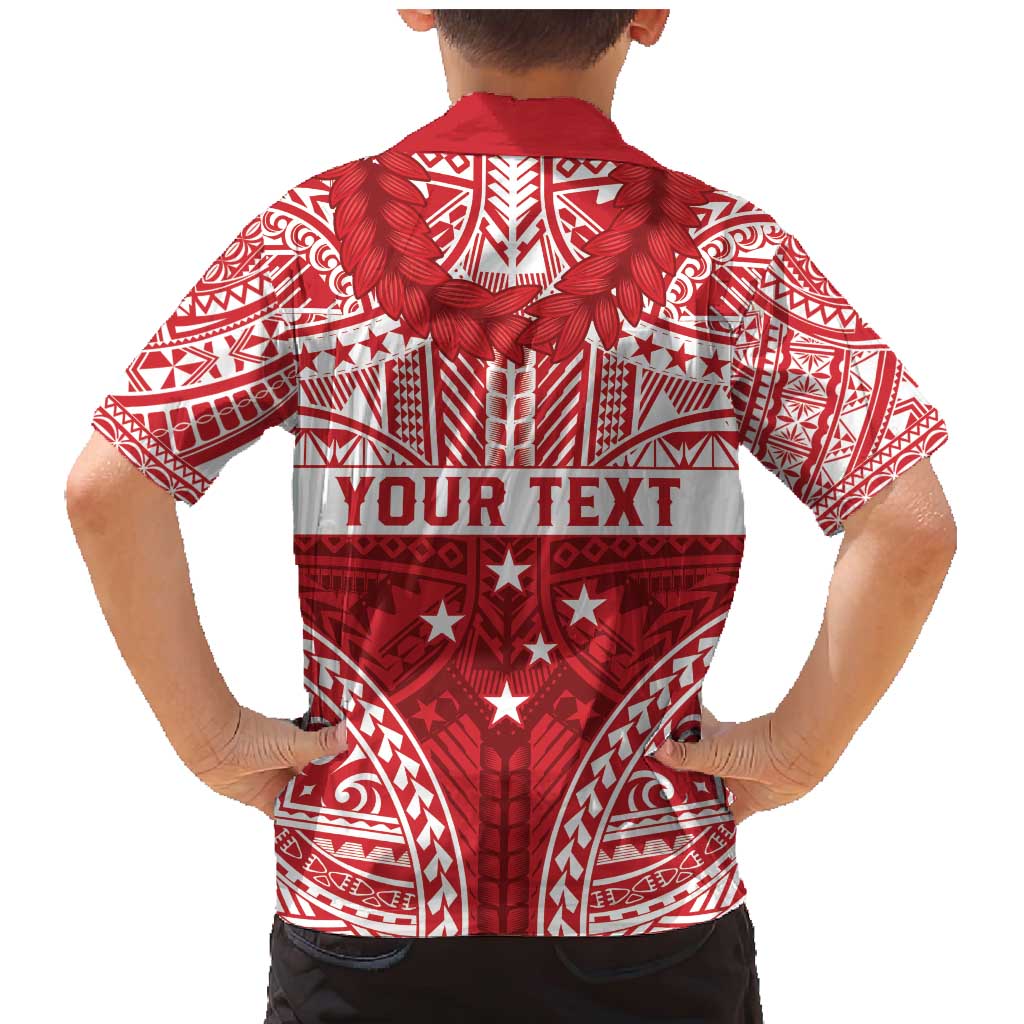 Personalised Toa Samoa Rugby Spirit Family Matching Mermaid Dress and Hawaiian Shirt Red Samoan Tribal Pattern LT9 - Polynesian Pride