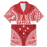 Personalised Toa Samoa Rugby Spirit Family Matching Mermaid Dress and Hawaiian Shirt Red Samoan Tribal Pattern LT9 Dad's Shirt - Short Sleeve Red - Polynesian Pride