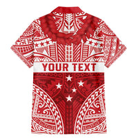 Personalised Toa Samoa Rugby Spirit Family Matching Mermaid Dress and Hawaiian Shirt Red Samoan Tribal Pattern LT9 - Polynesian Pride