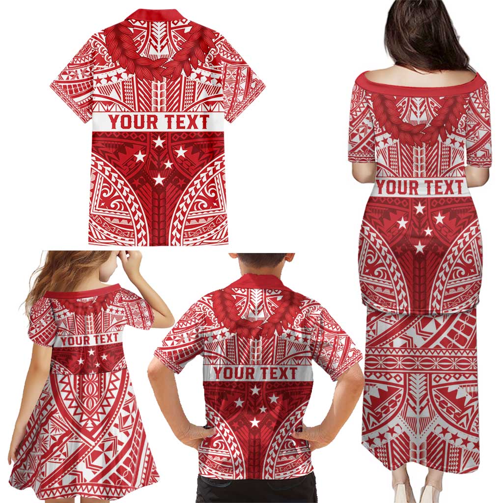 Personalised Toa Samoa Rugby Spirit Family Matching Puletasi and Hawaiian Shirt Red Samoan Tribal Pattern LT9 - Polynesian Pride