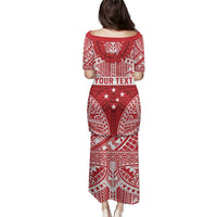 Personalised Toa Samoa Rugby Spirit Family Matching Puletasi and Hawaiian Shirt Red Samoan Tribal Pattern LT9 - Polynesian Pride