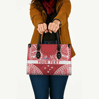 Personalised Toa Samoa Rugby Spirit Leather Bag Red Samoan Tribal Pattern LT9 - Polynesian Pride