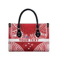 Personalised Toa Samoa Rugby Spirit Leather Bag Red Samoan Tribal Pattern LT9 - Polynesian Pride