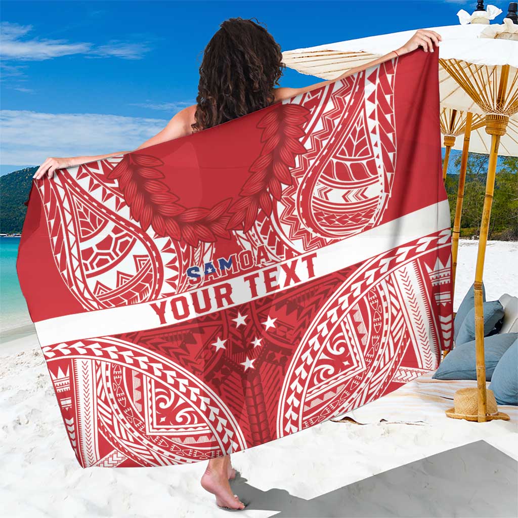 Personalised Toa Samoa Rugby Spirit Sarong Red Samoan Tribal Pattern LT9 One Size 44 x 66 inches Red - Polynesian Pride