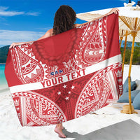 Personalised Toa Samoa Rugby Spirit Sarong Red Samoan Tribal Pattern LT9 One Size 44 x 66 inches Red - Polynesian Pride