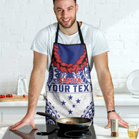 Personalised Toa Samoa Rugby Spirit Apron White Samoan Tribal Pattern - Polynesian Pride