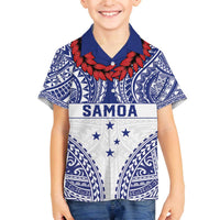 Personalised Toa Samoa Rugby Spirit Family Matching Off The Shoulder Long Sleeve Dress and Hawaiian Shirt White Samoan Tribal Pattern LT9 Son's Shirt White - Polynesian Pride