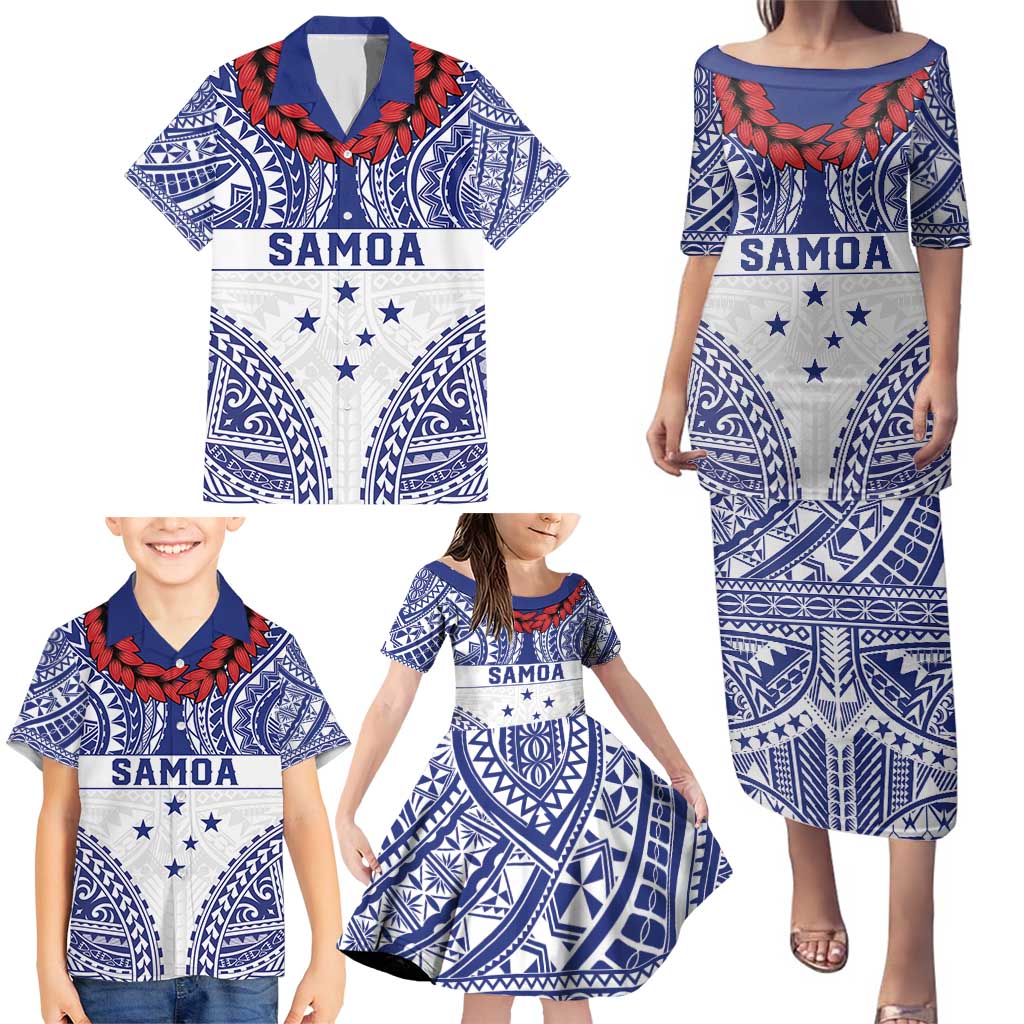 Personalised Toa Samoa Rugby Spirit Family Matching Puletasi and Hawaiian Shirt White Samoan Tribal Pattern LT9 - Polynesian Pride