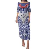 Personalised Toa Samoa Rugby Spirit Family Matching Puletasi and Hawaiian Shirt White Samoan Tribal Pattern LT9 Mom's Dress White - Polynesian Pride