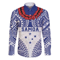 Personalised Toa Samoa Rugby Spirit Family Matching Short Sleeve Bodycon Dress and Hawaiian Shirt White Samoan Tribal Pattern LT9 Dad's Shirt - Long Sleeve White - Polynesian Pride