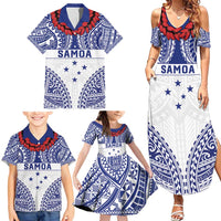 Personalised Toa Samoa Rugby Spirit Family Matching Summer Maxi Dress and Hawaiian Shirt White Samoan Tribal Pattern LT9 - Polynesian Pride