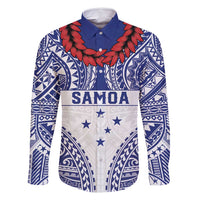 Personalised Toa Samoa Rugby Spirit Family Matching Summer Maxi Dress and Hawaiian Shirt White Samoan Tribal Pattern LT9 Dad's Shirt - Long Sleeve White - Polynesian Pride
