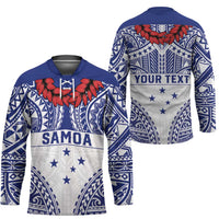 Personalised Toa Samoa Rugby Spirit Hockey Jersey White Samoan Tribal Pattern - Polynesian Pride