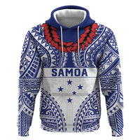 Personalised Toa Samoa Rugby Spirit Hoodie White Samoan Tribal Pattern - Polynesian Pride