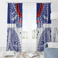 Personalised Toa Samoa Rugby Spirit Window Curtain White Samoan Tribal Pattern LT9 - Polynesian Pride