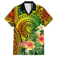 Polynesia Family Matching Tank Maxi Dress and Hawaiian Shirt Pasifika Tribal with Tropical Flowers LT9 Dad's Shirt - Short Sleeve Reggae - Polynesian Pride