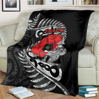 ANZAC Day Aotearoa Silver Fern Maori Personalised Blanket