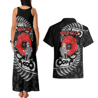 ANZAC Day Aotearoa Silver Fern Maori Personalised Couples Matching Tank Maxi Dress and Hawaiian Shirt LT9 - Polynesian Pride