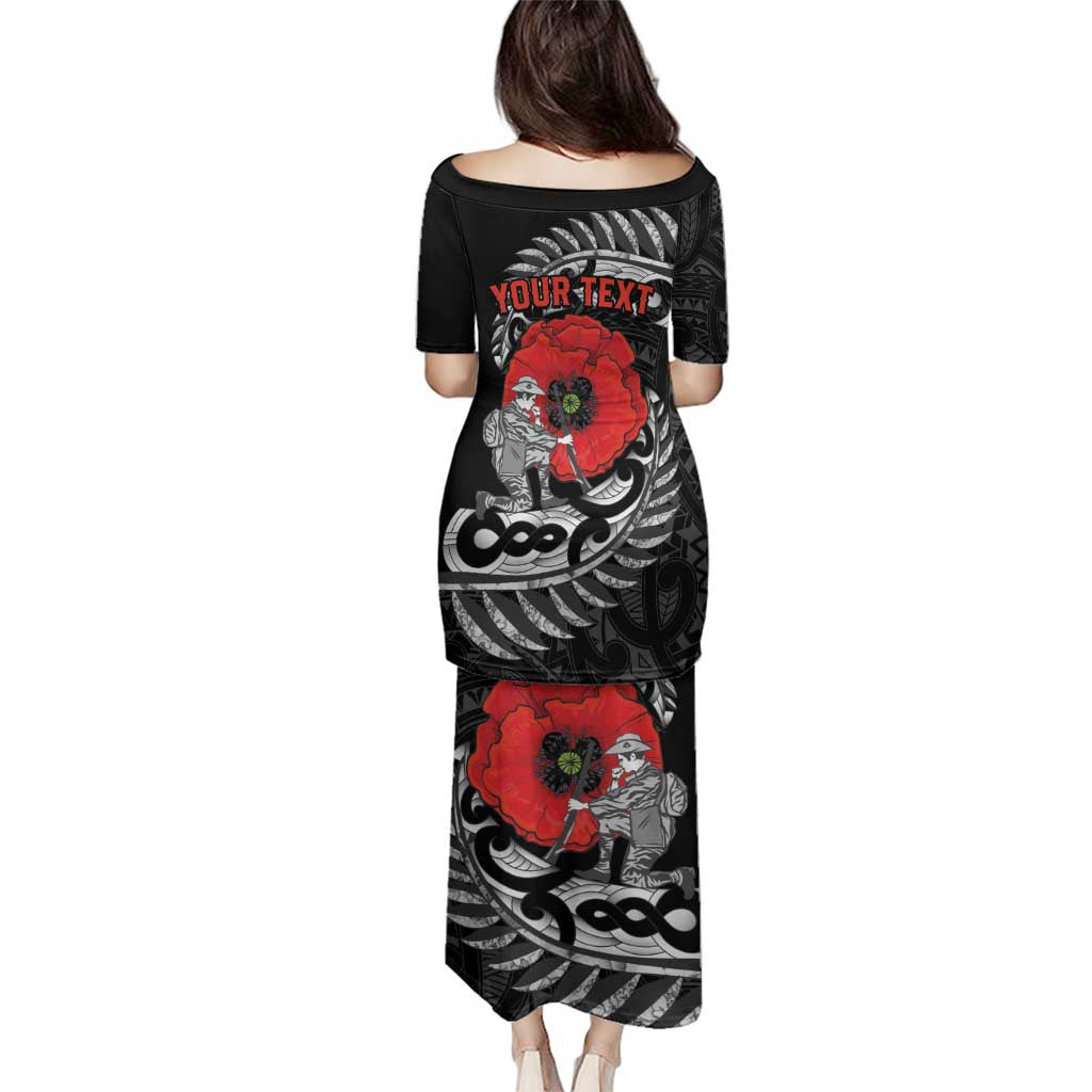 ANZAC Day Aotearoa Silver Fern Maori Personalised Family Matching Puletasi and Hawaiian Shirt LT9 - Polynesian Pride