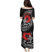 ANZAC Day Aotearoa Silver Fern Maori Personalised Family Matching Puletasi and Hawaiian Shirt LT9 - Polynesian Pride