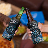 New Zealand Darts Personalised 4 in 1 Can Cooler Tumbler Aotearoa Silver Fern Blue Papua Shell Spirit LT9 - Polynesian Pride