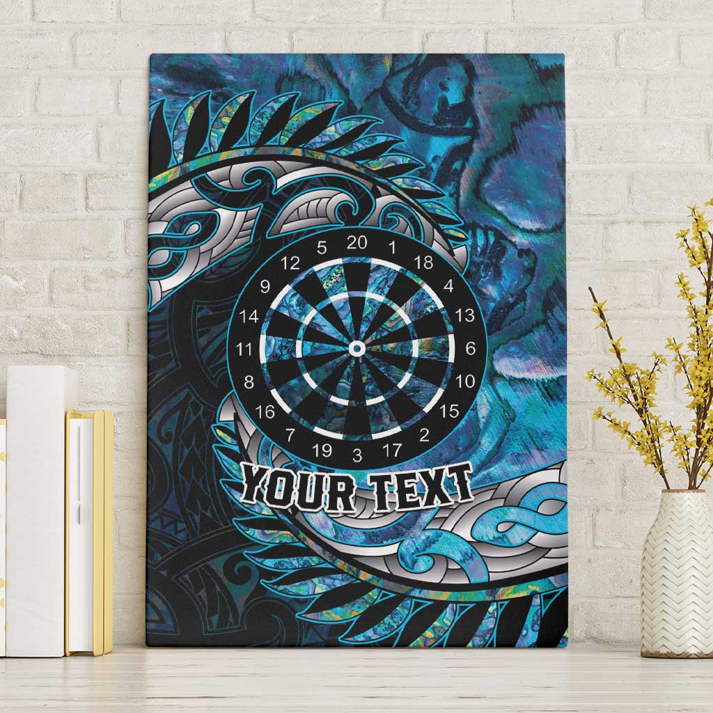 New Zealand Darts Personalised Canvas Wall Art Aotearoa Silver Fern Blue Papua Shell Spirit LT9 Without Frame Blue - Polynesian Pride