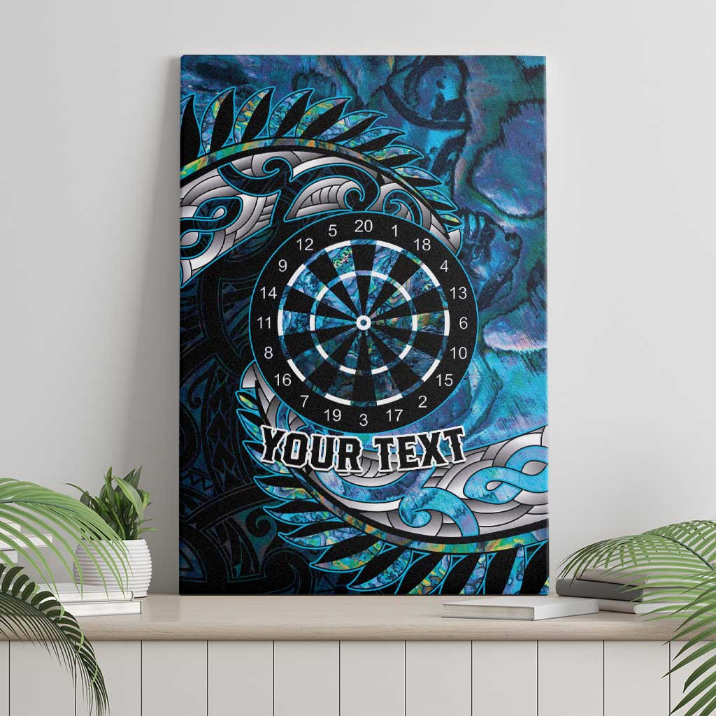 New Zealand Darts Personalised Canvas Wall Art Aotearoa Silver Fern Blue Papua Shell Spirit LT9 - Polynesian Pride