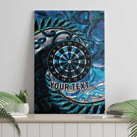 New Zealand Darts Personalised Canvas Wall Art Aotearoa Silver Fern Blue Papua Shell Spirit LT9 - Polynesian Pride