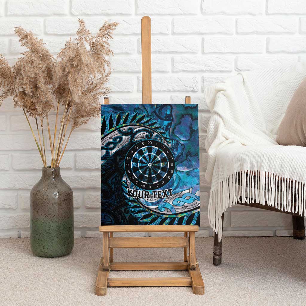 New Zealand Darts Personalised Canvas Wall Art Aotearoa Silver Fern Blue Papua Shell Spirit LT9 - Polynesian Pride