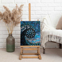 New Zealand Darts Personalised Canvas Wall Art Aotearoa Silver Fern Blue Papua Shell Spirit LT9 - Polynesian Pride