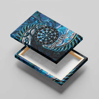 New Zealand Darts Personalised Canvas Wall Art Aotearoa Silver Fern Blue Papua Shell Spirit LT9 - Polynesian Pride