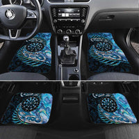New Zealand Darts Personalised Car Mats Aotearoa Silver Fern Blue Papua Shell Spirit LT9 Set 4pcs Blue - Polynesian Pride