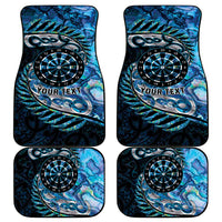 New Zealand Darts Personalised Car Mats Aotearoa Silver Fern Blue Papua Shell Spirit LT9 - Polynesian Pride